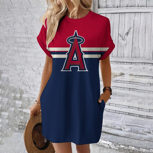 Angels Hidden Pocket Short Sleeve Tee Dress