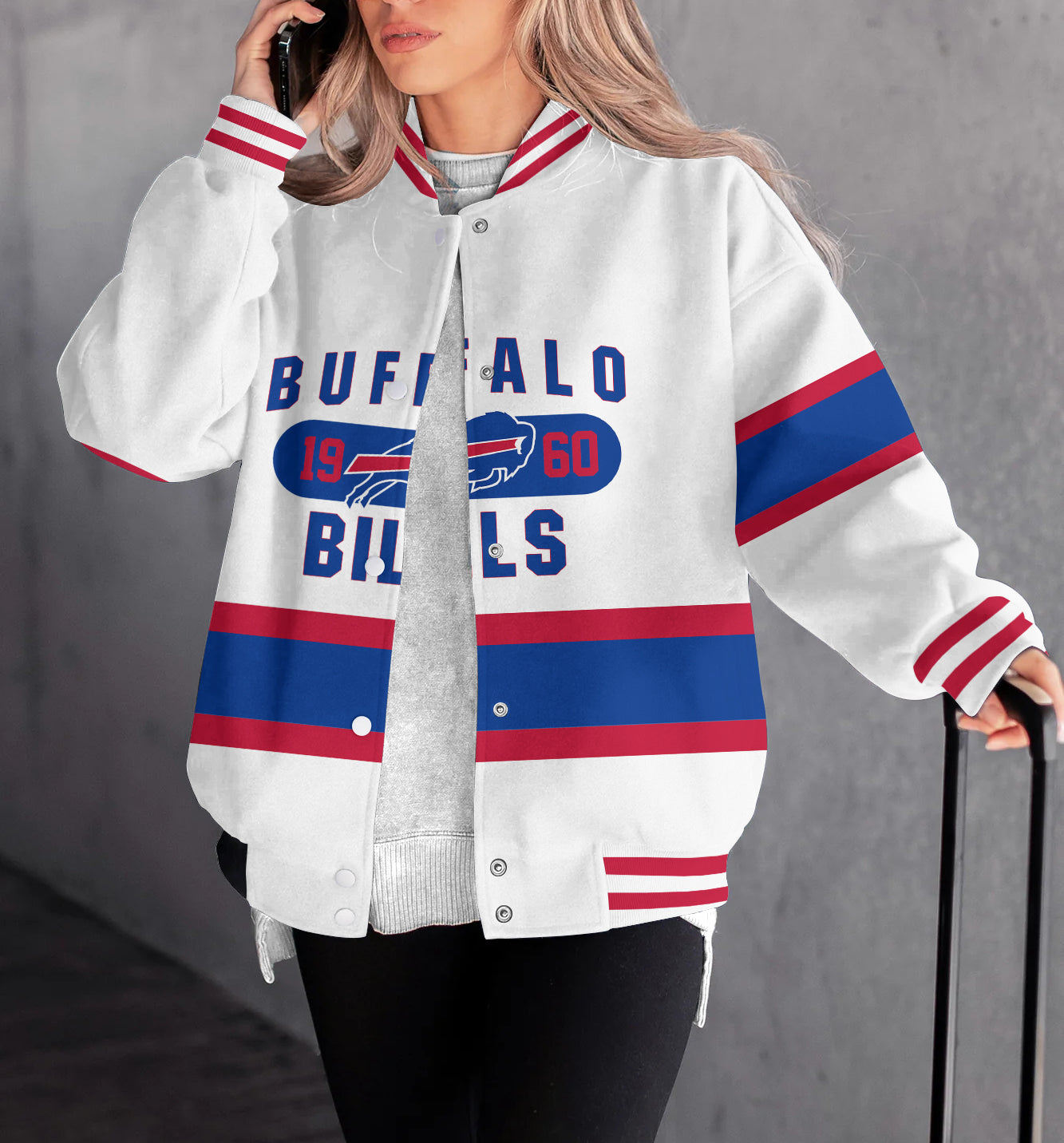 Buffalo Bills Women's Long Pass Full- Snap Casual Jacket