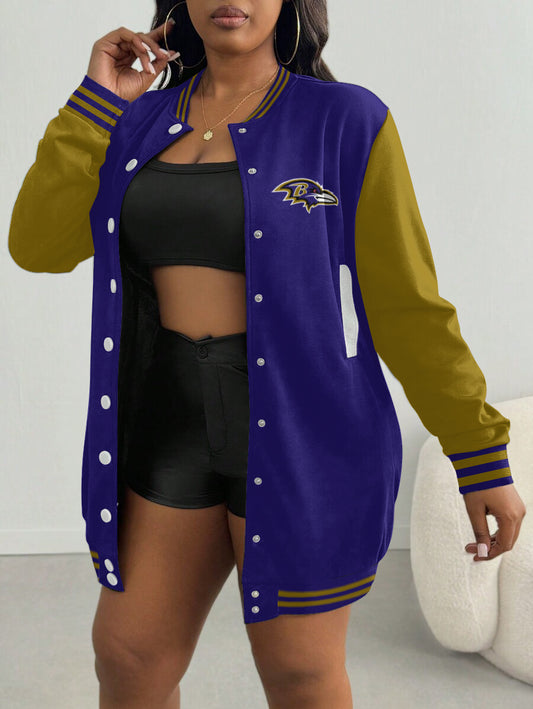 Baltimore Ravens Women's Limited Edition Button Down Long Sleeve Jacket Dress