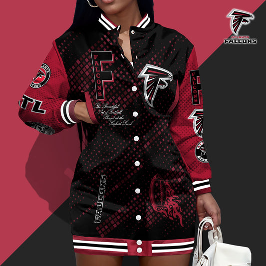 Atlanta Falcons Limited Edition Button Down Long Sleeve Jacket Dress