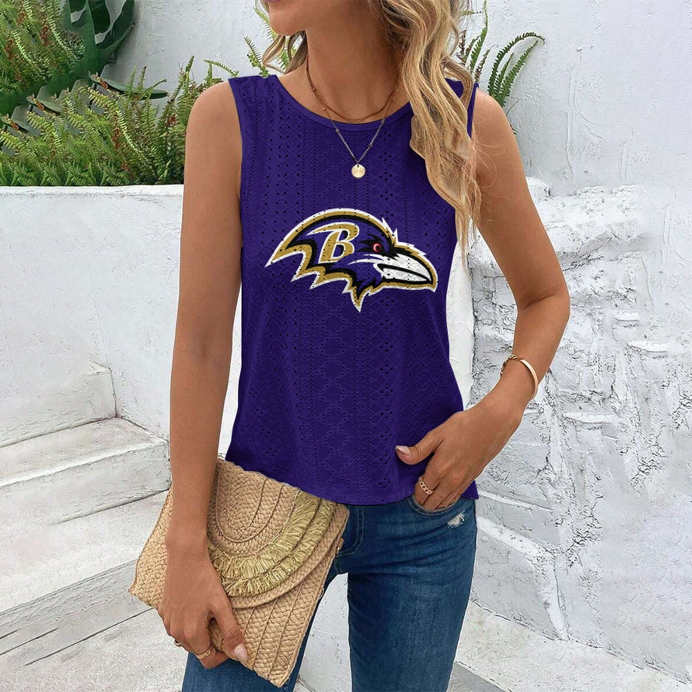 Baltimore Ravens Cut Out Wrap Cross Wrap Back Asymmetrical Beach Tank Top