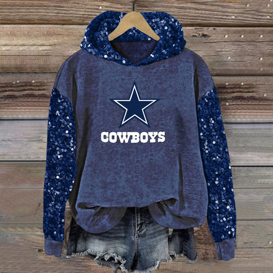 Sequined Sleeves Vintage Hoodie