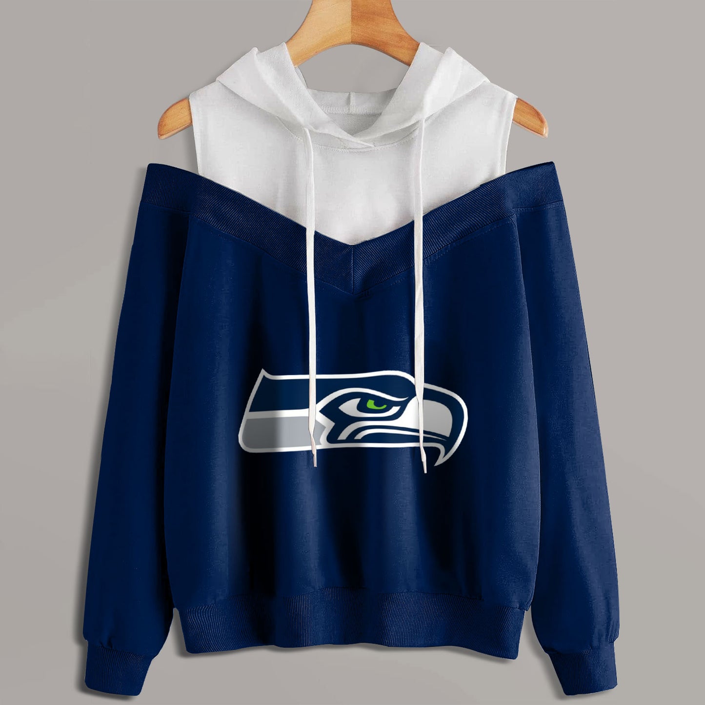 2 In 1 Colorblock Cold Shoulder Hoodie