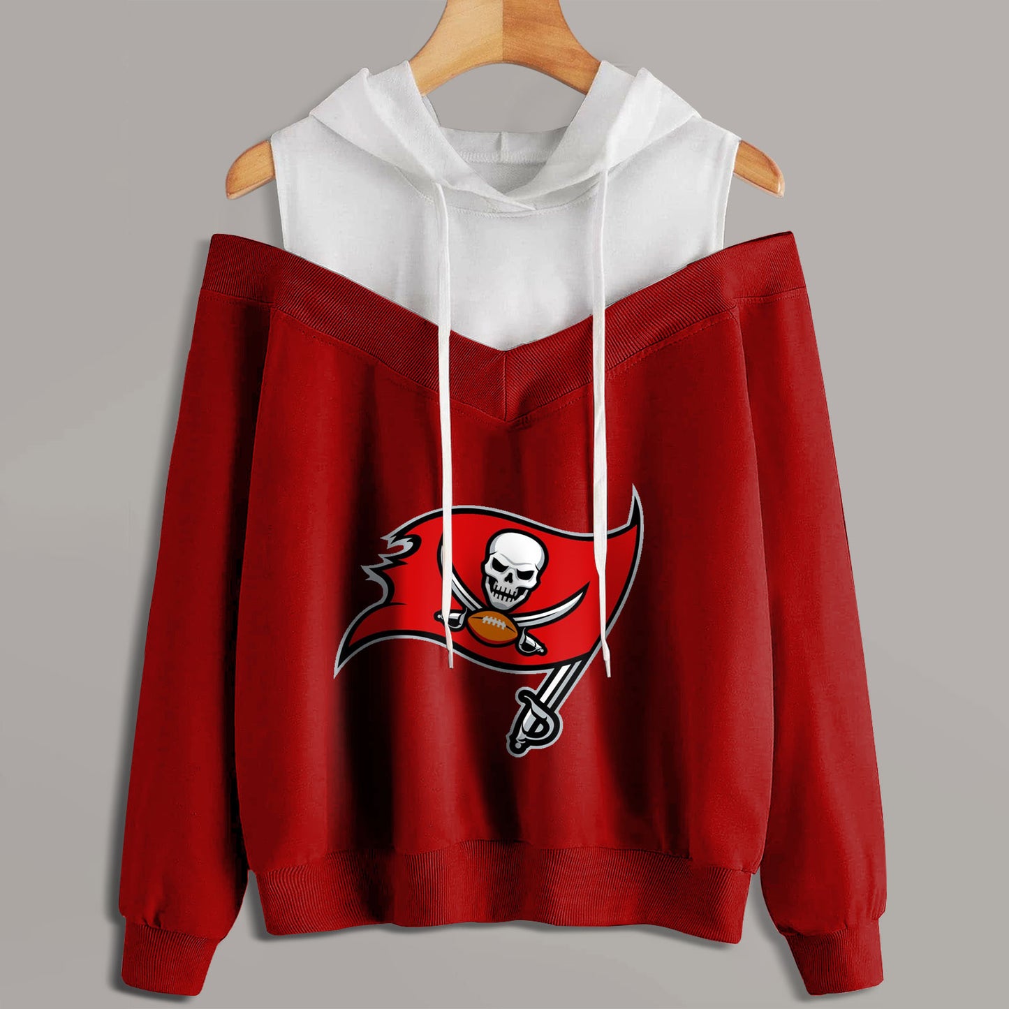 2 In 1 Colorblock Cold Shoulder Hoodie