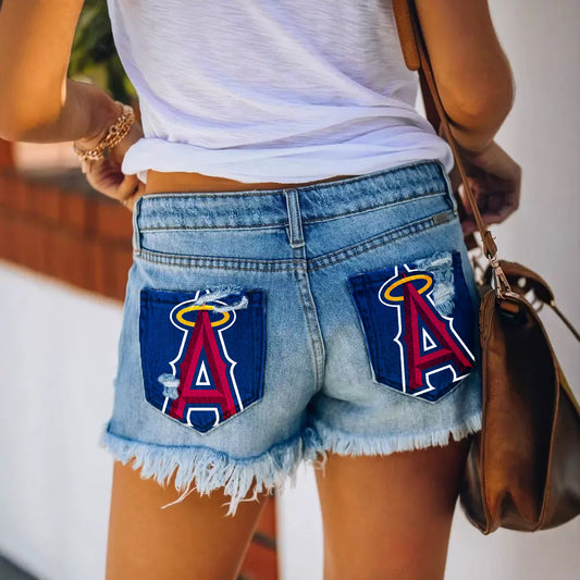 Angels Distressed Cutoff Denim Shorts - Women