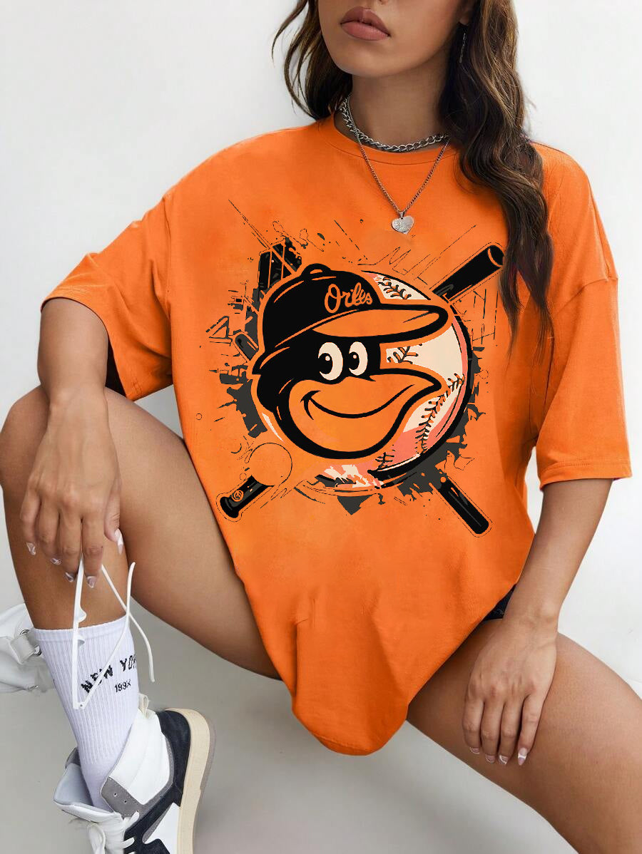 Printed Oversized Drop Shoulder Sleeve T-Shirt