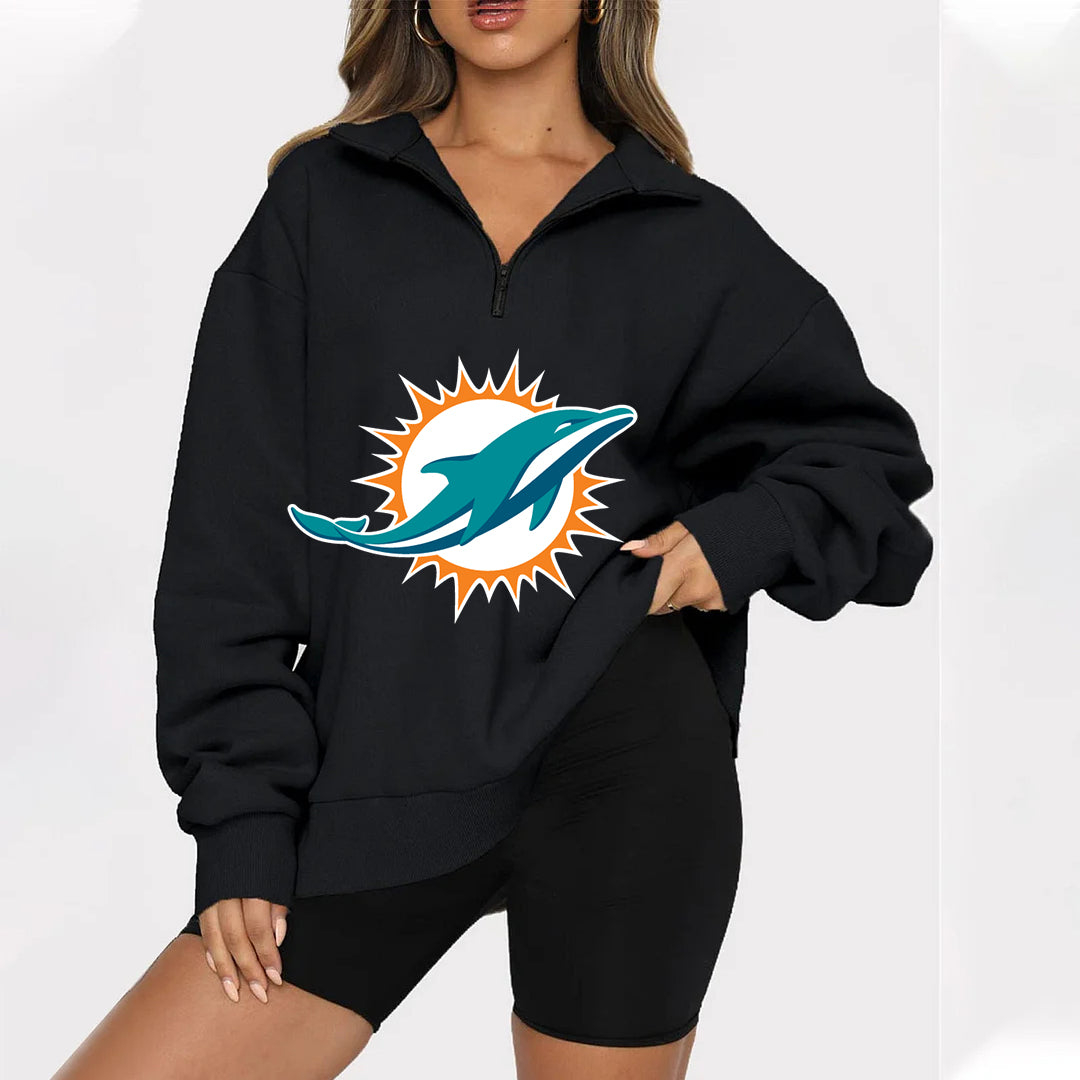 New Ladies Sports Leisure Lapel Zipper Sweatshirt