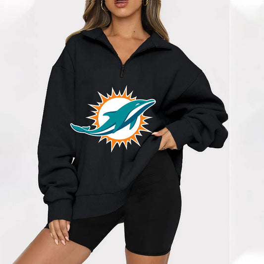 New Ladies Sports Leisure Lapel Zipper Sweatshirt