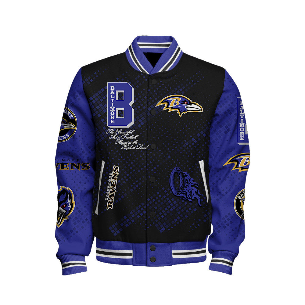 Baltimore Ravens National Football League Pattern Varsity Jacket V13