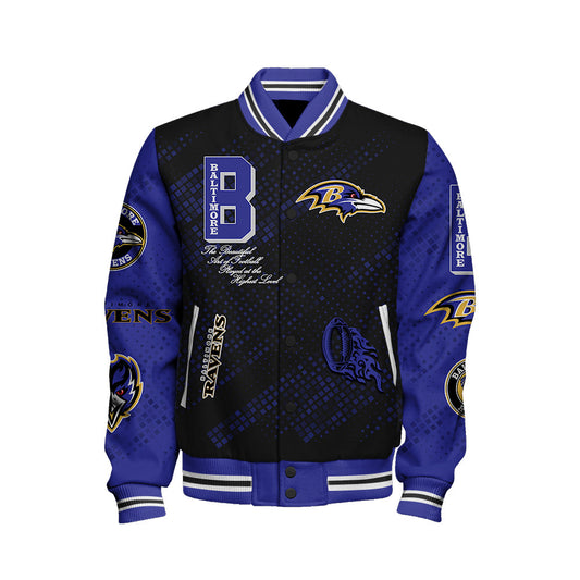 Baltimore Ravens National Football League Pattern Varsity Jacket V13