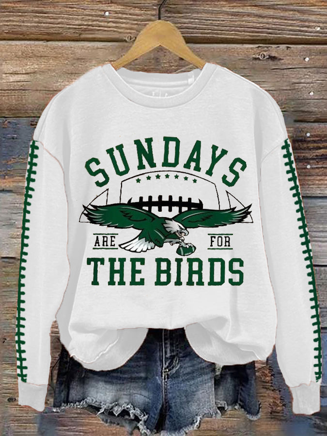 Women's New Football Print Vintage Sweatshirt