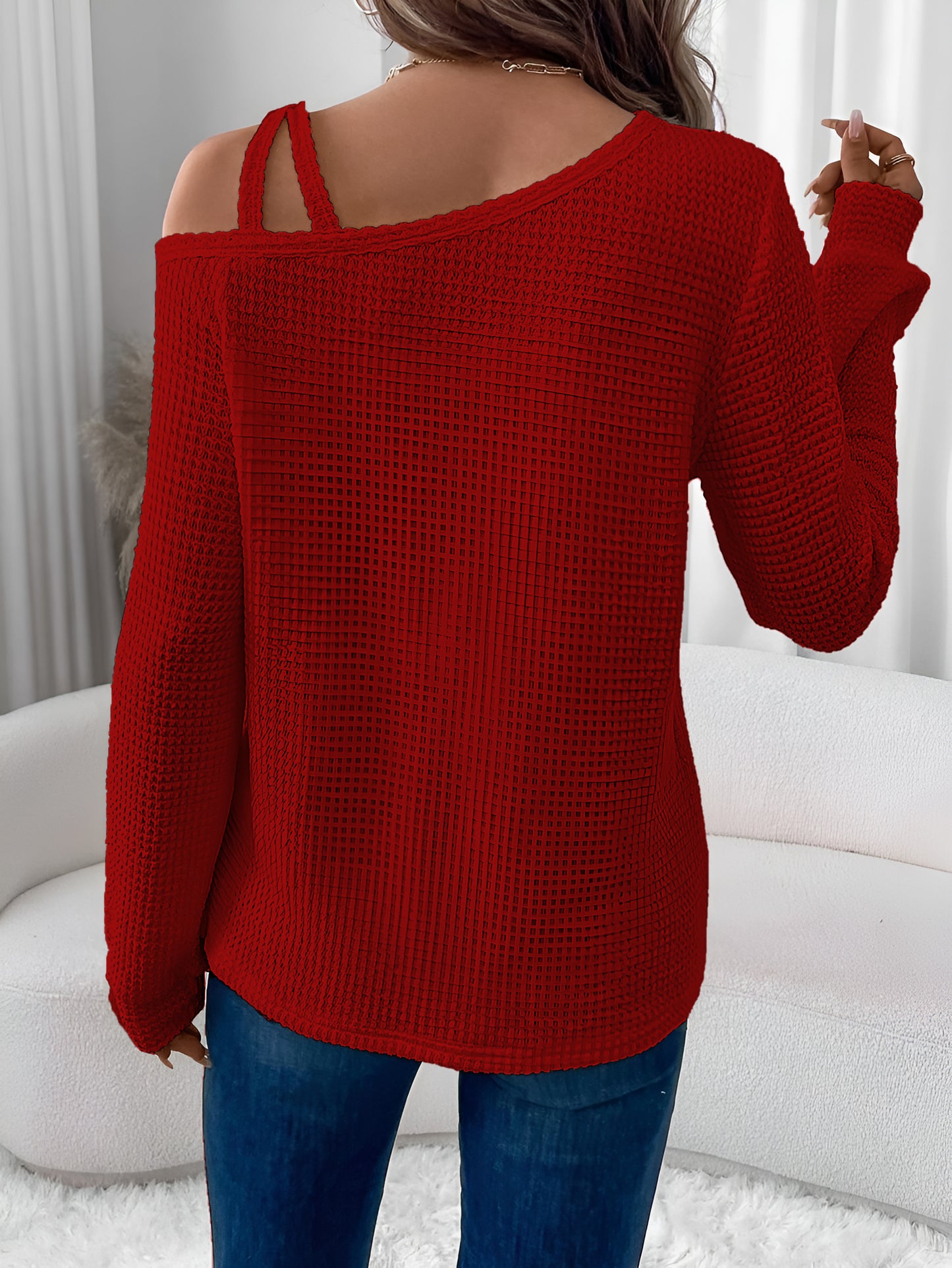 Asymmetric Off-Shoulder Women's Sweatshirt