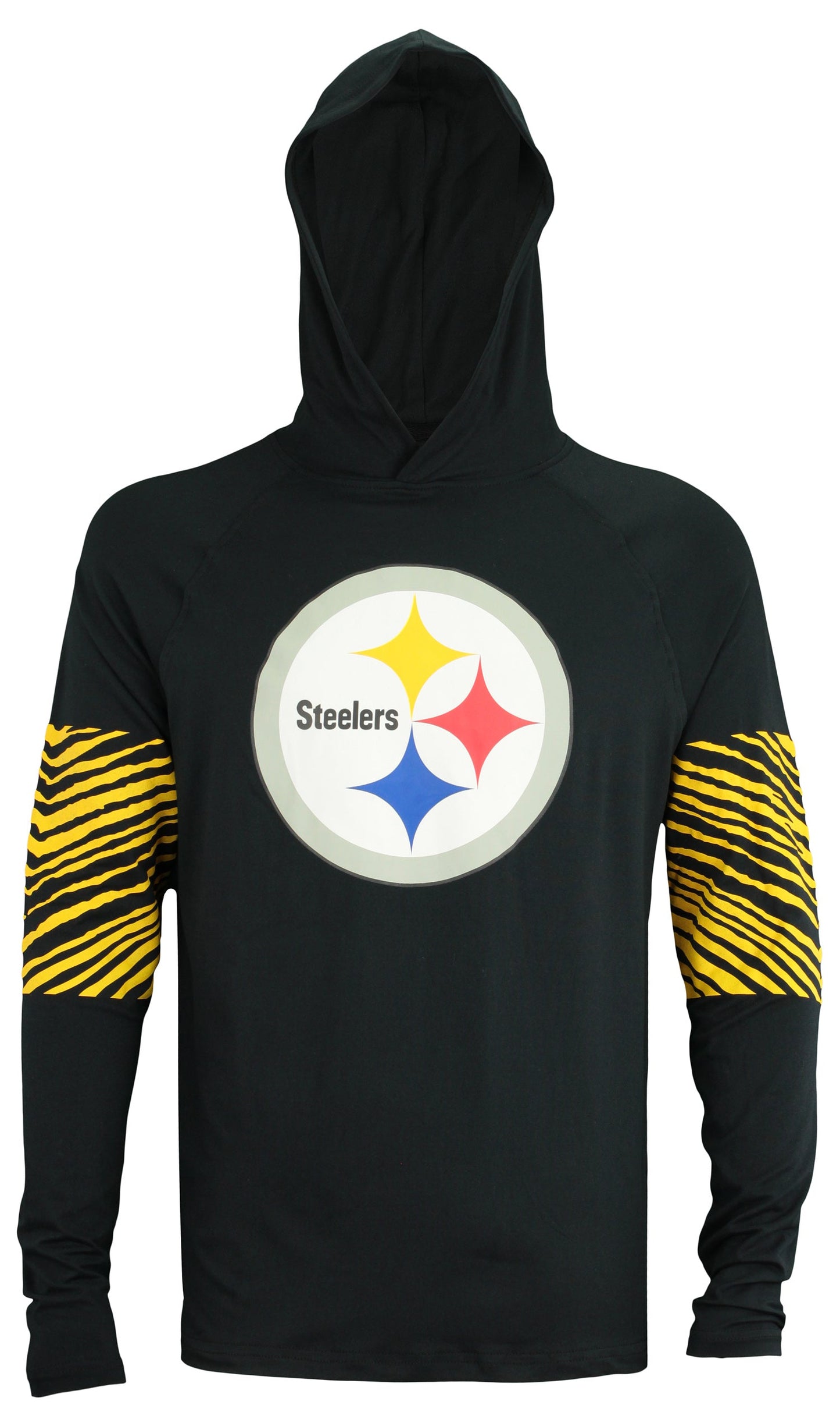 Zubaz NFL Men's Pittsburgh Steelers Zebra Print Primary Logo Lightweight Hoodie