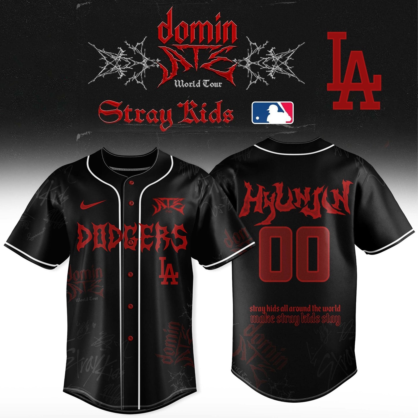Los Angeles Dodgers x Stray Kids â€“ DominATE World Tour 2025 Jersey