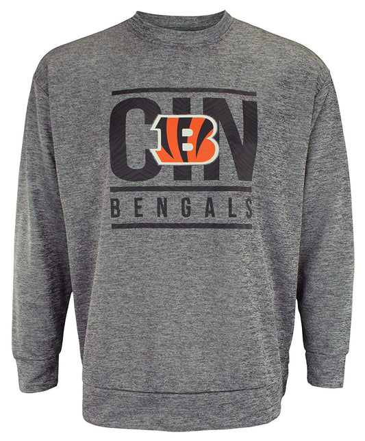 Zubaz NFL Cincinnati Bengals Men's Lightweight French Terry Crew Neck Sweatshirt