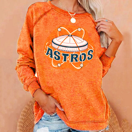 Fashionable Retro Print Crew Neck Sweatshirt