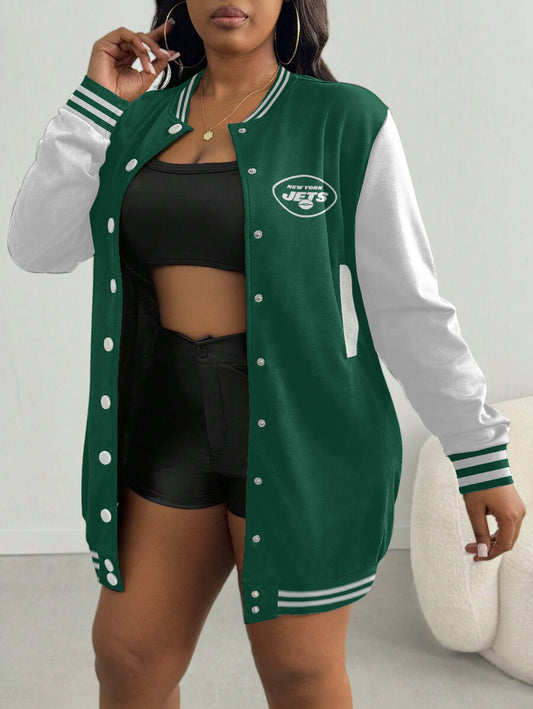 New York Jets Women's Limited Edition Button Down Long Sleeve Jacket Dress