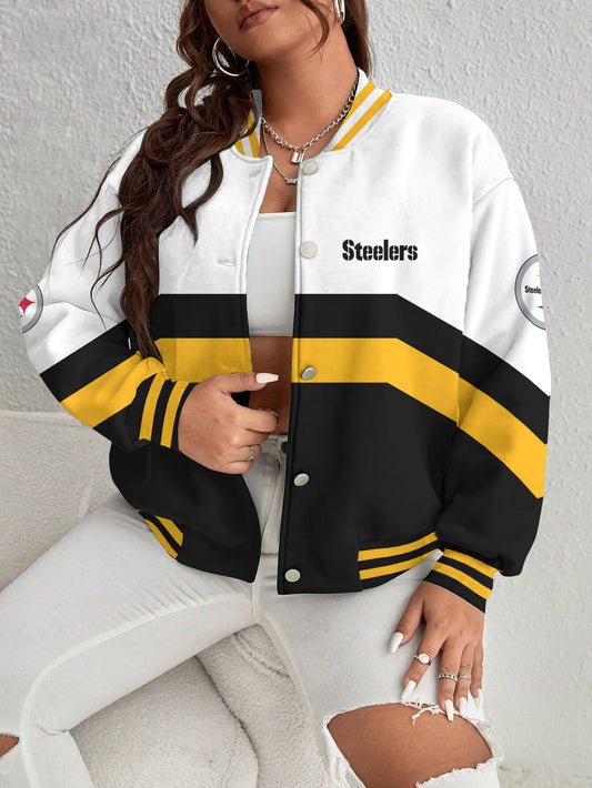 Pittsburgh Steelers Women's Long Pass Full- Snap Casual Jacket