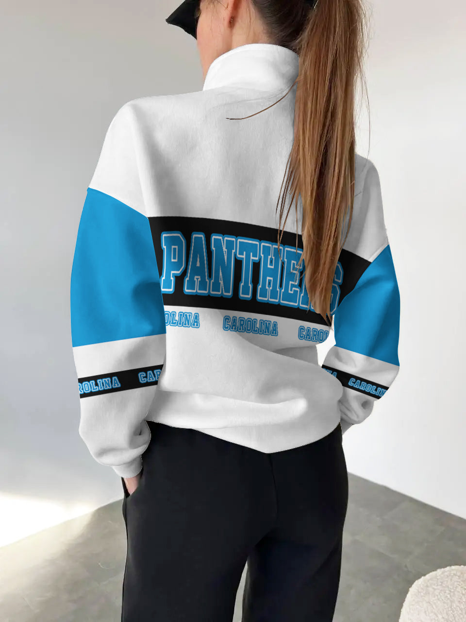 Carolina Panthers  2025 New Design Casual Snap  Mockneck Pullover