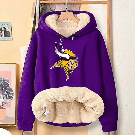 Casual Print Teddy Sherpa Fleece Hoodie