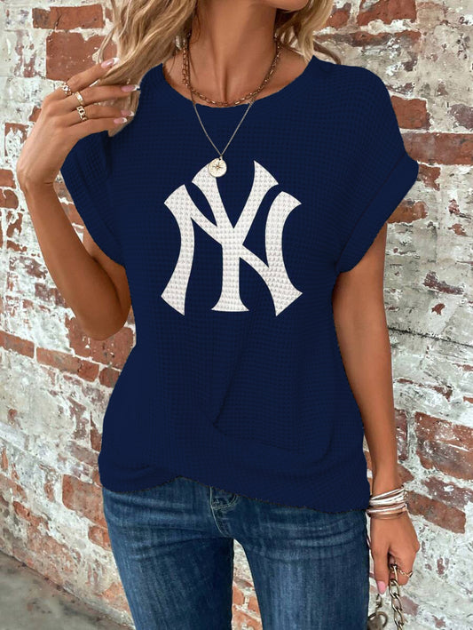Yankees Batwing Sleeve Cross Wrap Tee