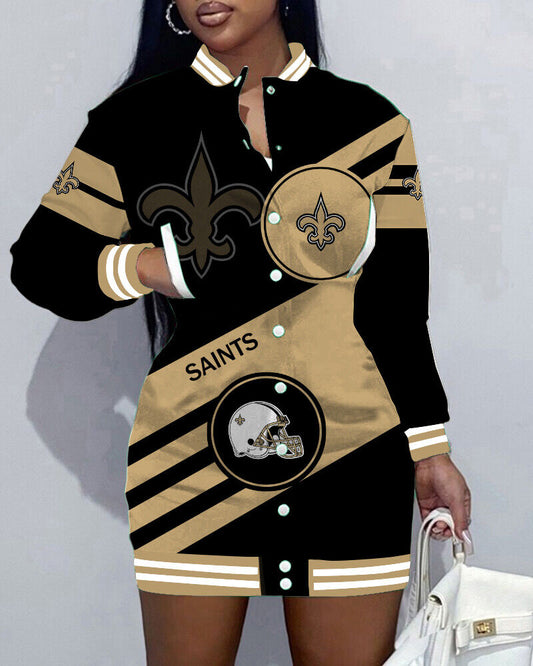 New
Limited Edition Button Down Long Sleeve Jacket Dress