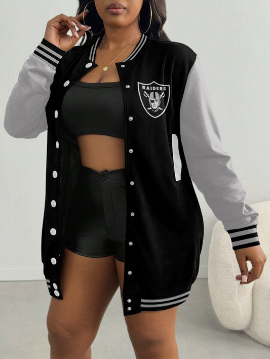 Las Vegas Raiders Women's Limited Edition Button Down Long Sleeve Jacket Dress