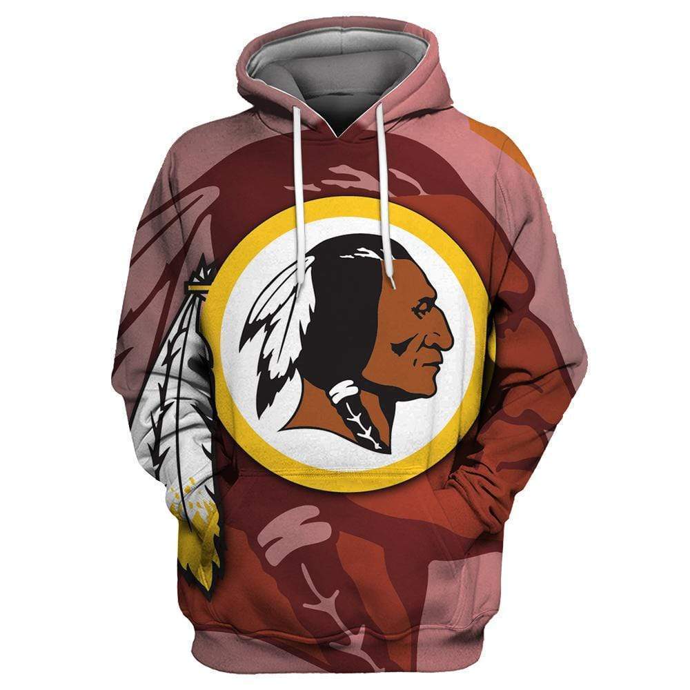 Washington Redskins Printed Hooded Pocket Pullover Sweater