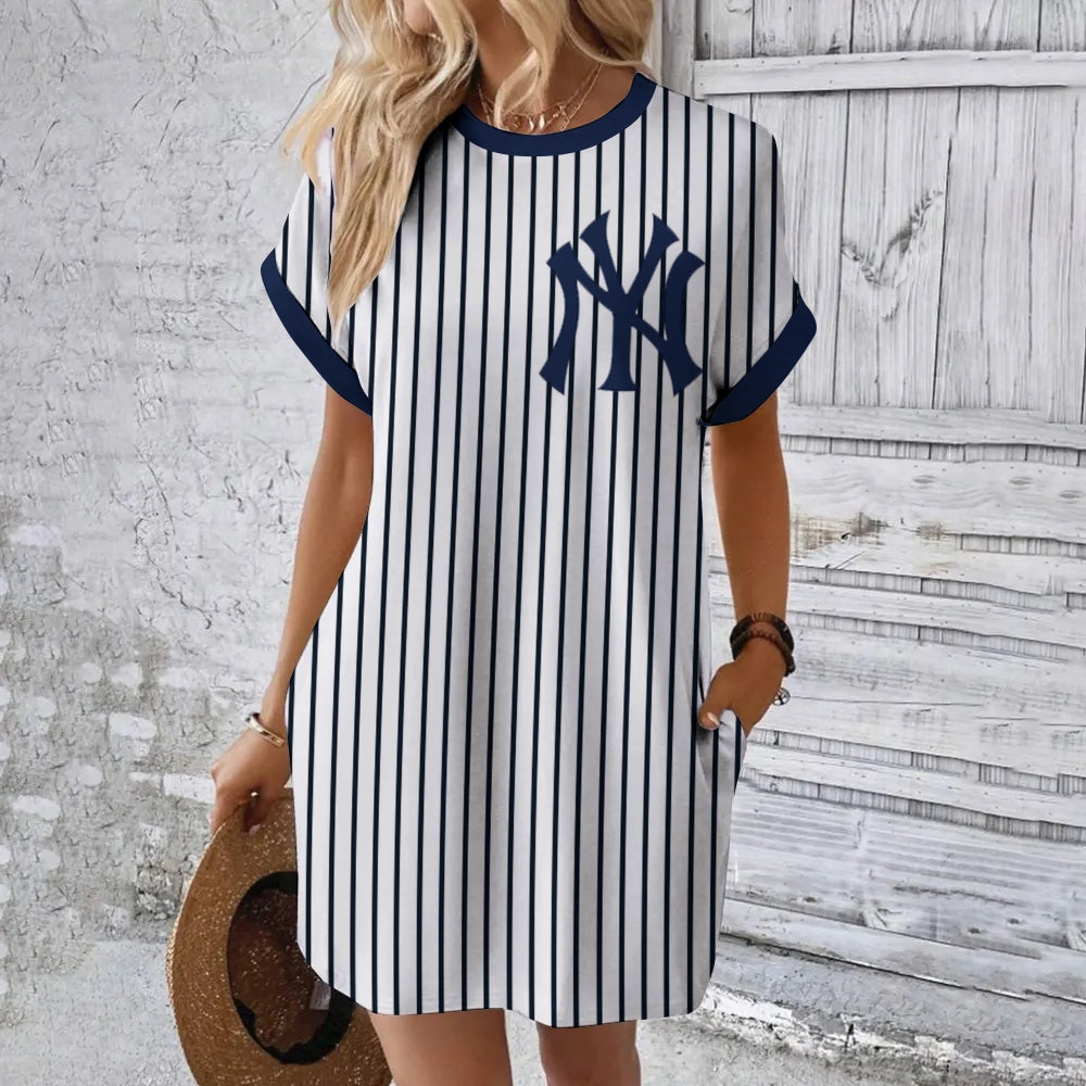 Yankees Hidden Pocket Short Sleeve Tee Dress