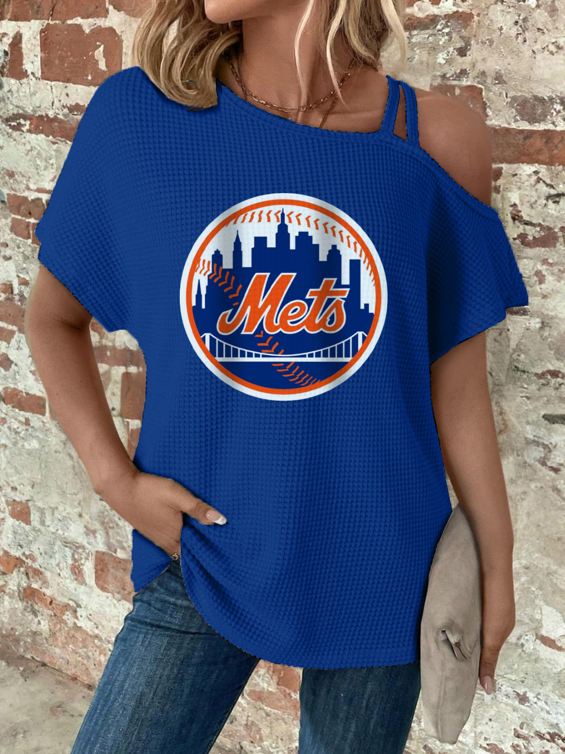 Asymmetrical Neck Short Sleeve T-Shirt