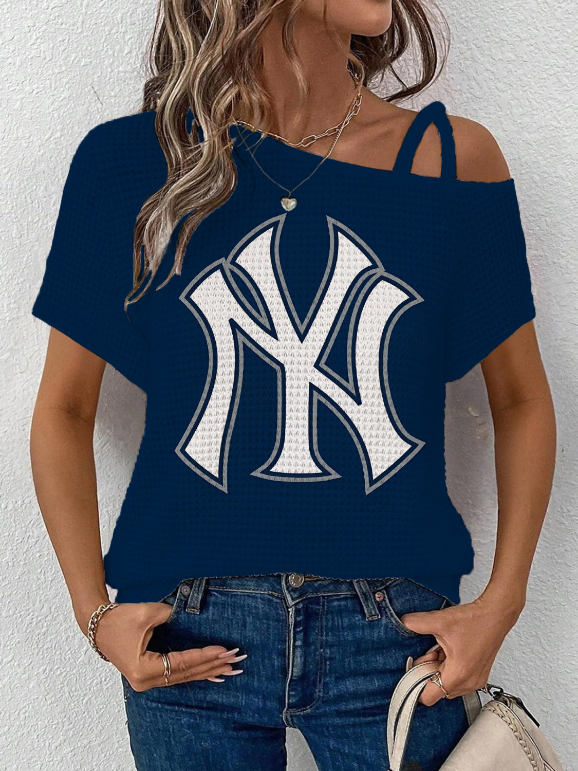 Asymmetrical Neck Short Sleeve T-Shirt