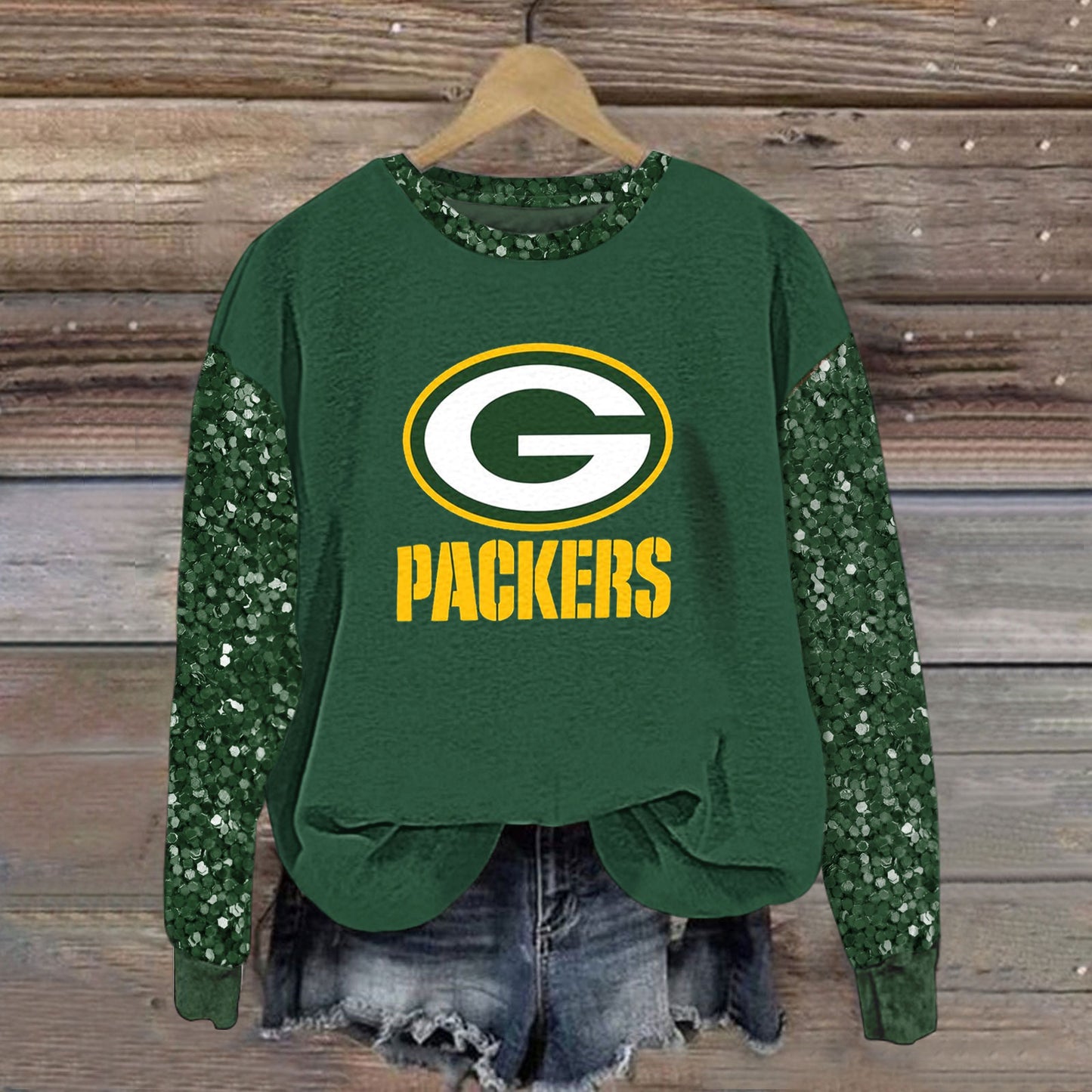Sequined Sleeves Vintage Sweatshirt