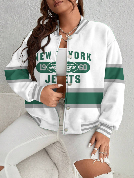 New York Jets Women's Long Pass Full- Snap Casual Jacket