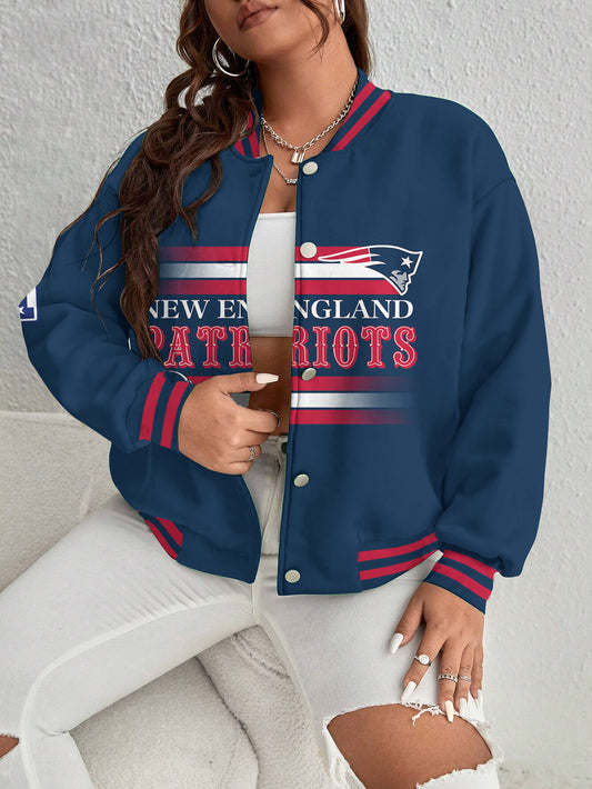 New England Patriots Women's Long Pass Full- Snap Casual Jacket