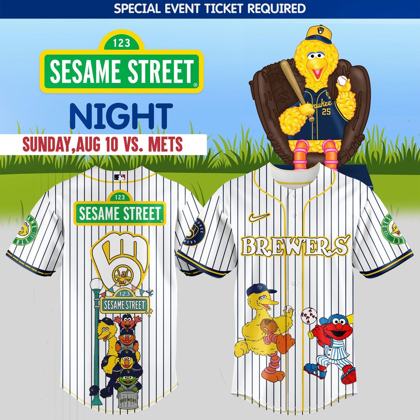 Milwaukee Brewers _ Sesame Street Night Jersey 2025