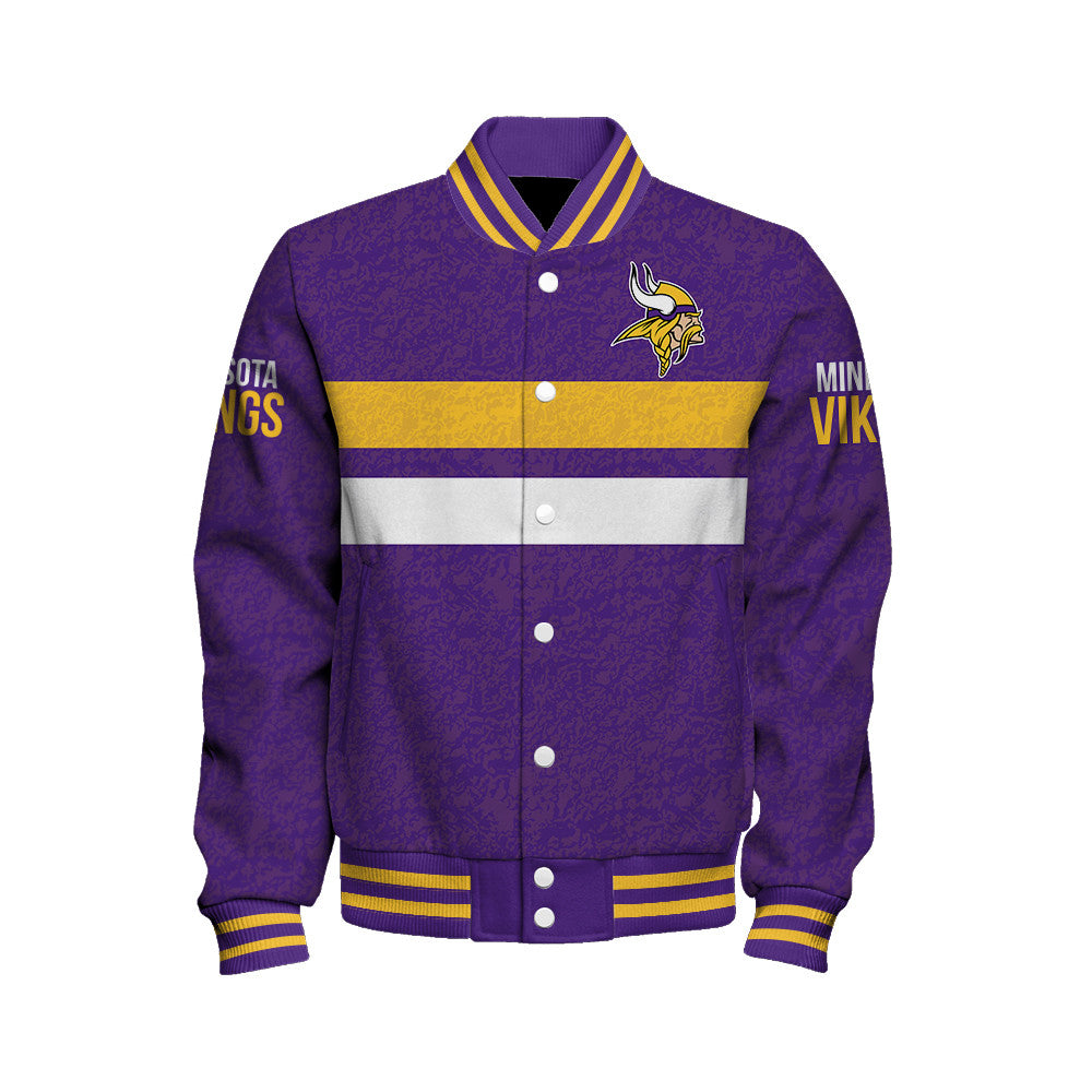 Minnesota Vikings Football Team 2025 -26 Super Durable Unisex Varsity Jacket