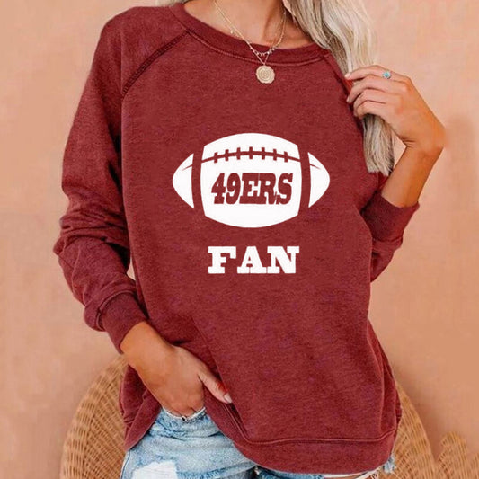 Fashion Temperament Printed Raglan Sleeve