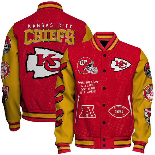 Kansas City Chiefs National Football League Conquer Every Field Unisex Varsity Jacket