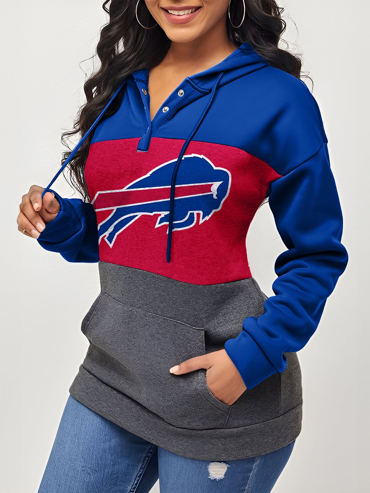 Women's Colorblock Drawstring Hoodie