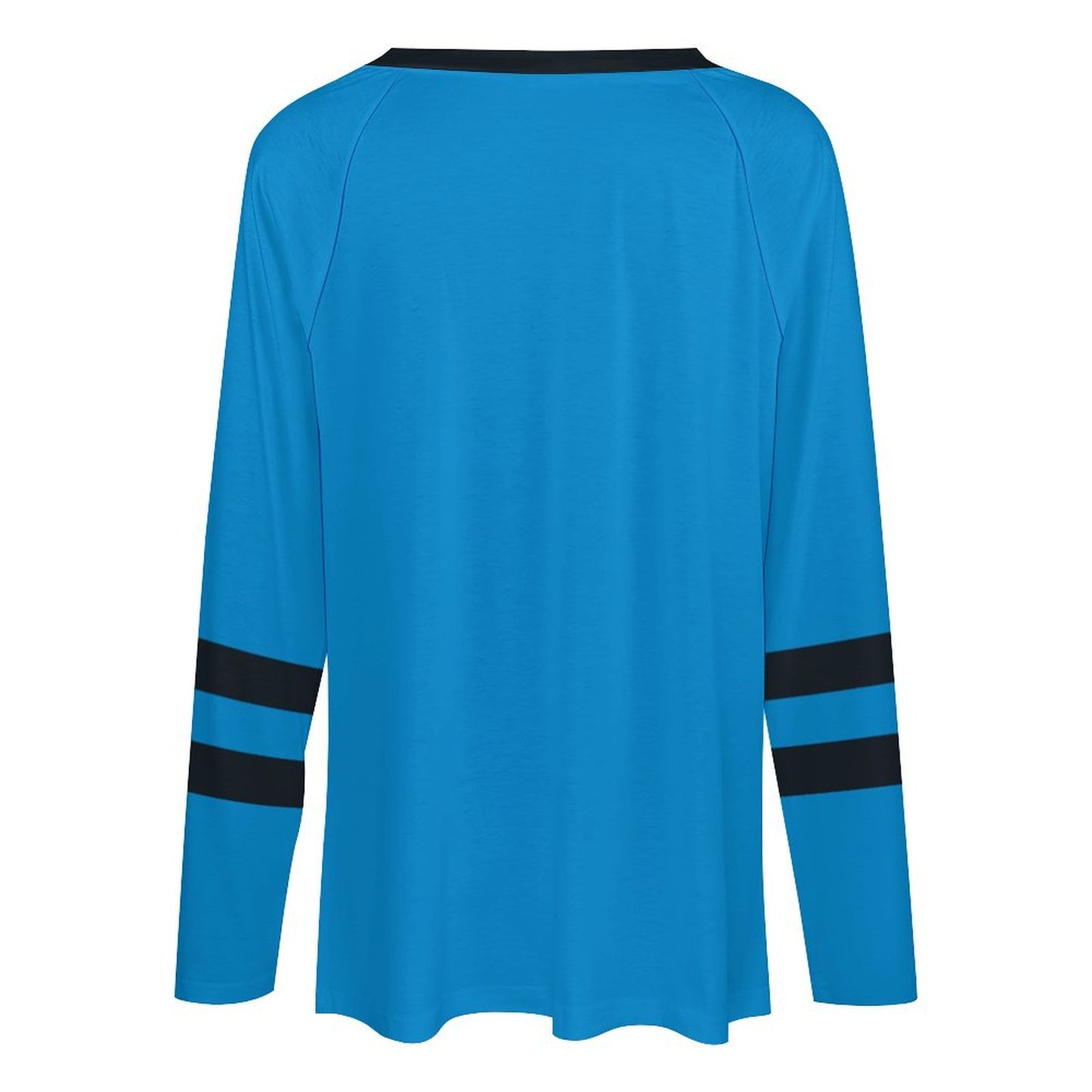 Carolina Panthers Women's V-neck Double-layered Long-sleeved Loose T-shirt