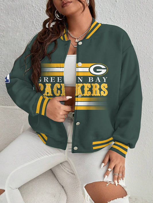 Green Bay Packers Women's Long Pass Full- Snap Casual Jacket