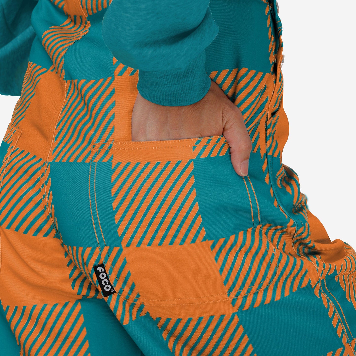 Miami Dolphins Womens Plaid Bib Overalls