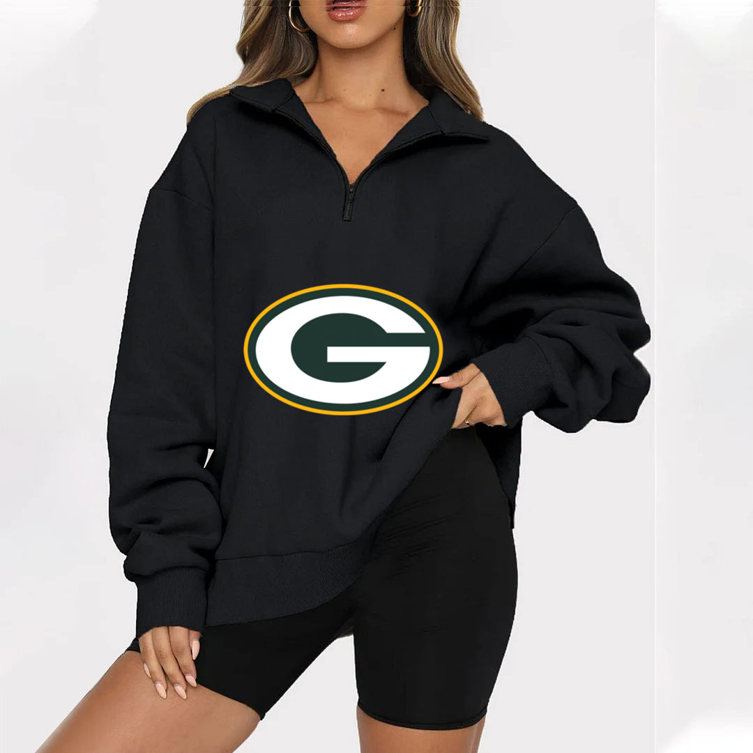 New Ladies Sports Leisure Lapel Zipper Sweatshirt