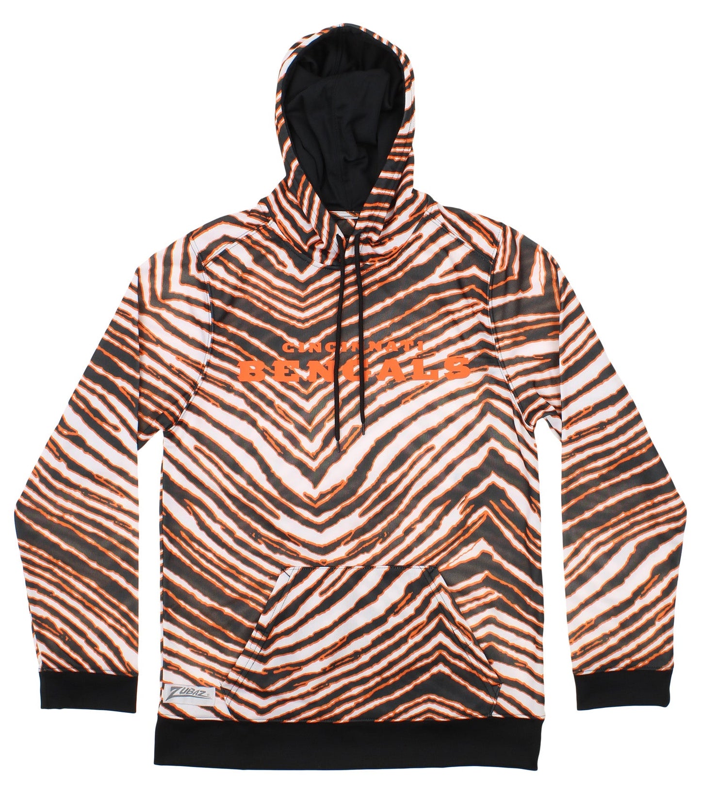Zubaz NFL Football Men's Cincinnati Bengals Zebra Print Touchdown Hoodie
