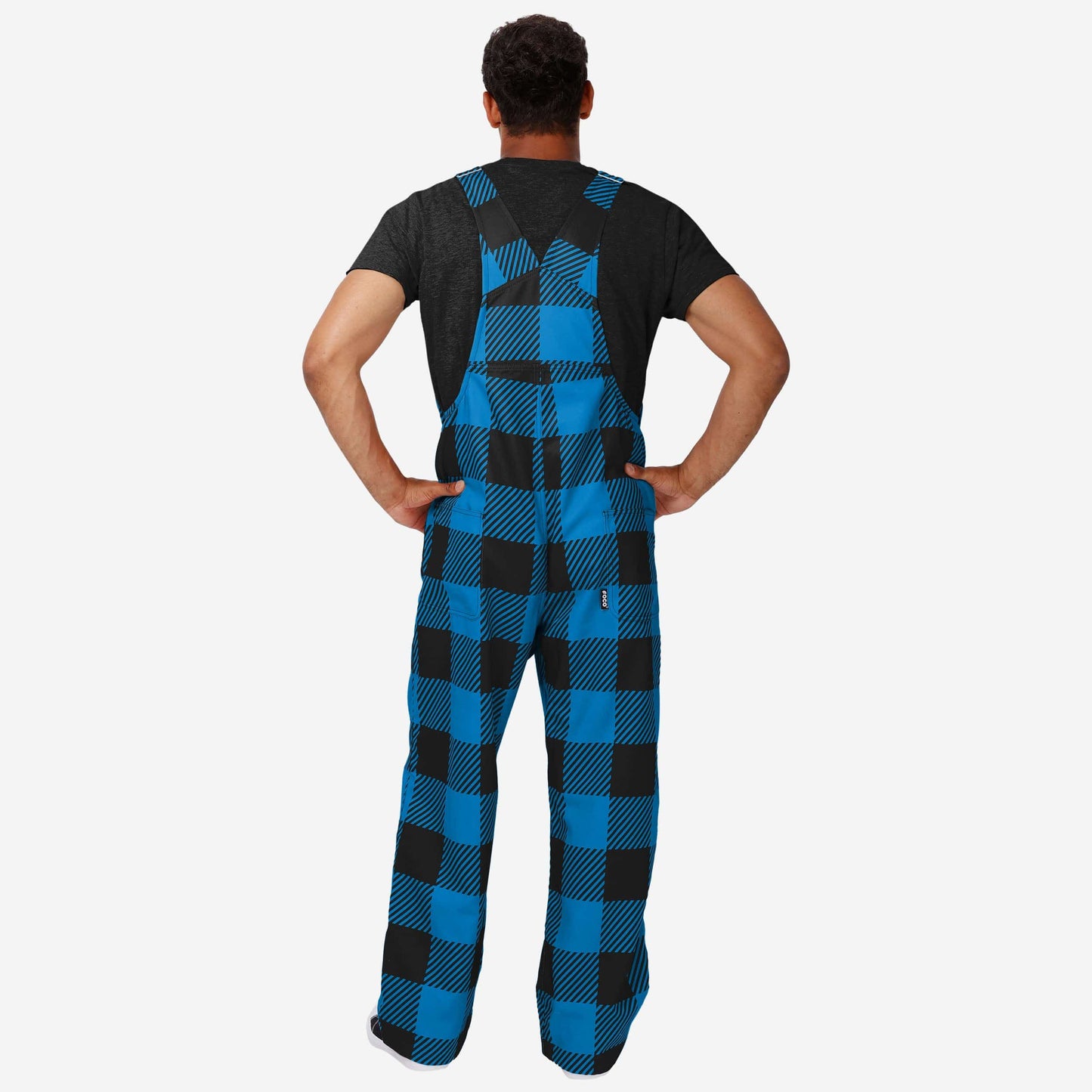 Carolina Panthers Mens Plaid Bib Overalls