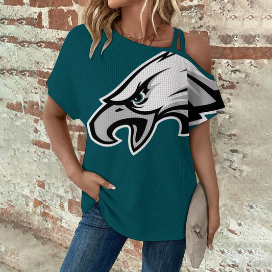 Asymmetrical Neck Short Sleeve T-Shirt