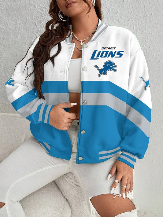 Detroit Lions Women's Long Pass Full- Snap Casual Jacket