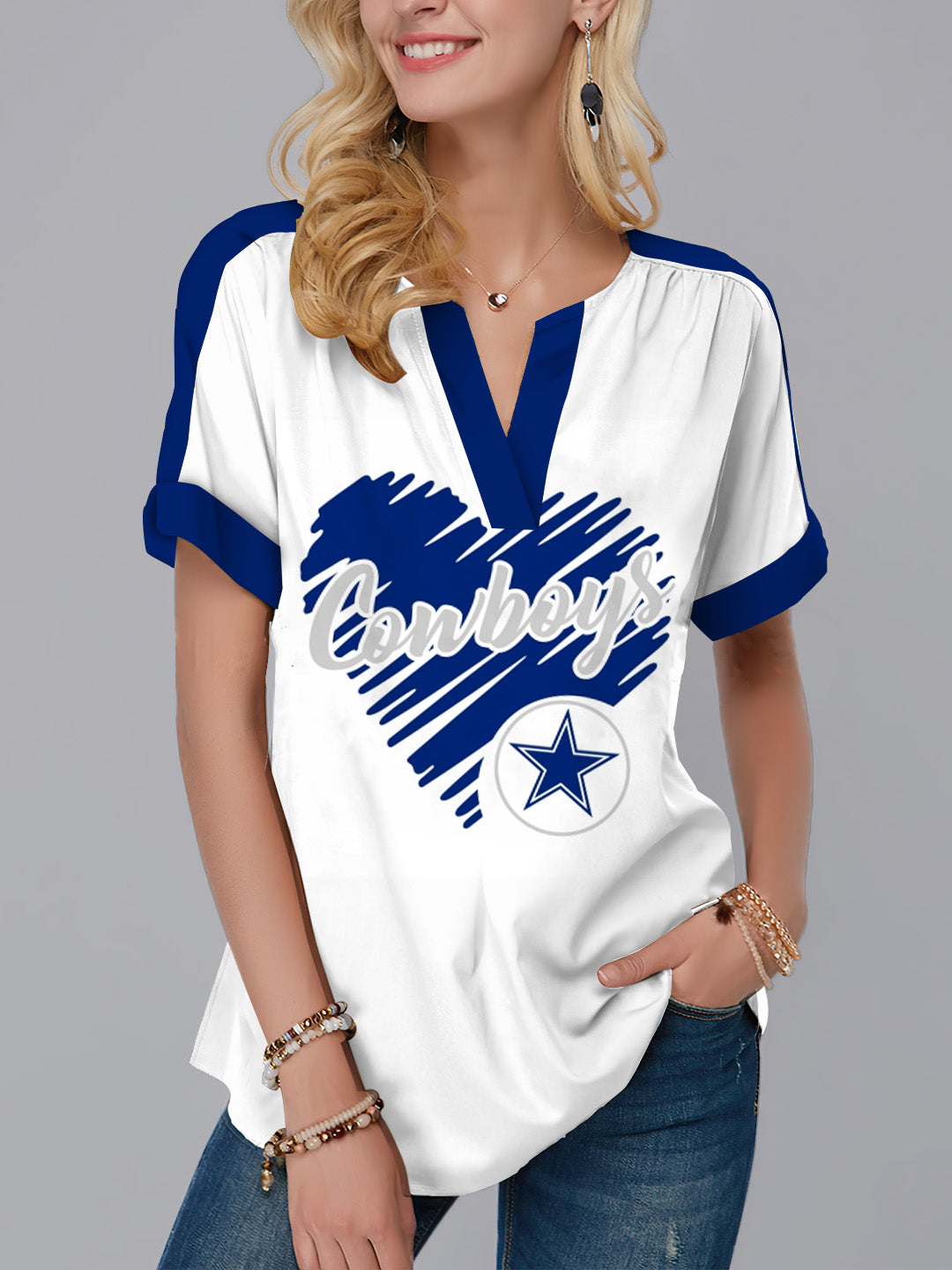 New Fashion Short Sleeve V-Neck Shirt