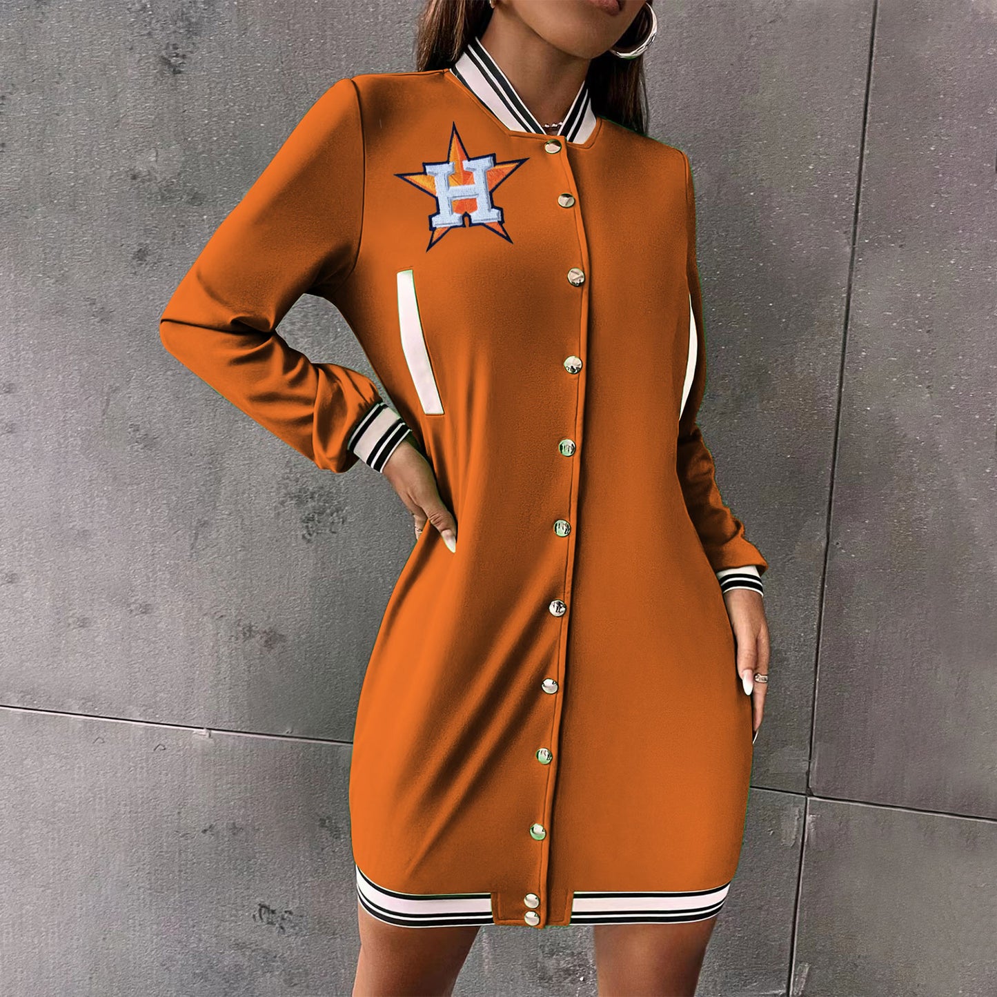 Fashionable single-breasted sports dress