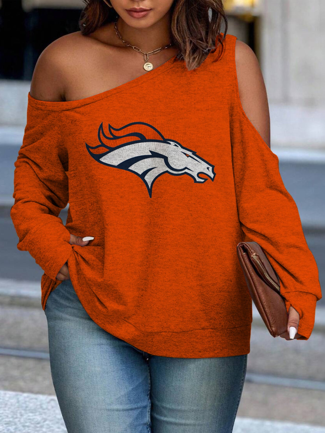 Asymmetric Off-Shoulder Women's Sweatshirt